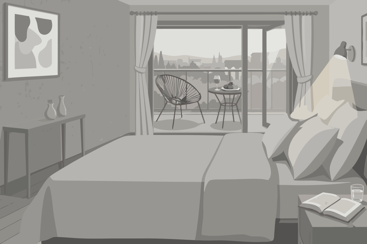 King Suite with Bathtub and Trundle Sofa - Mobility Access/Hearing Accessible